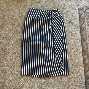 NWT J Crew Satin Striped Midi Skirt Sz 0